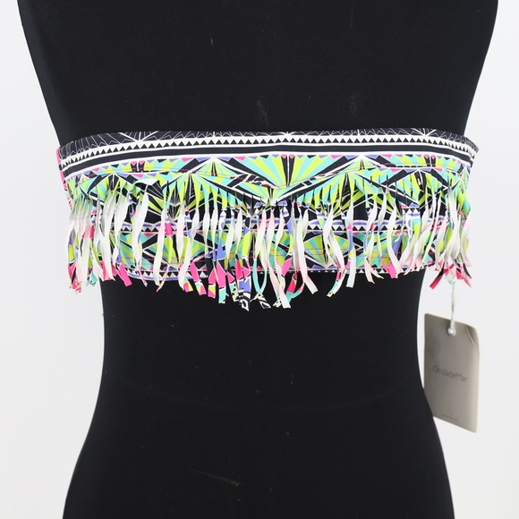 NWT OndadeMar Zenega‎ Fringe Bandeau Bikini Top - Picture 1 of 6